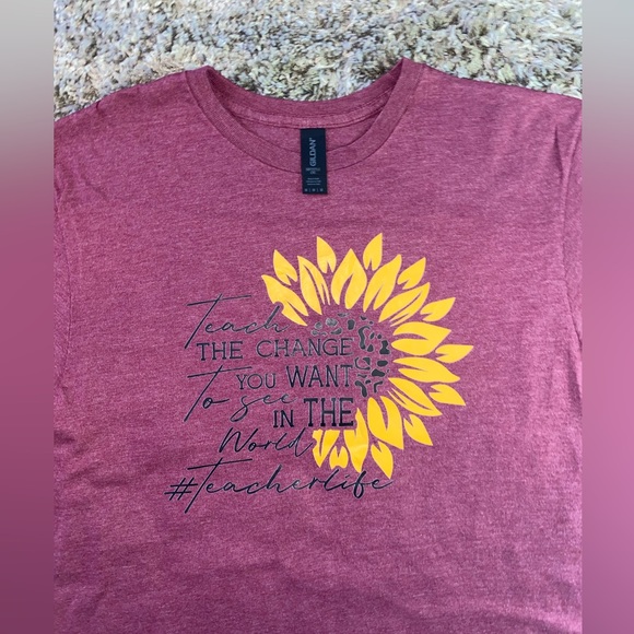 Gildan SoftStyle CVC “Teach The Change You Want To See In The World” - Picture 2 of 2